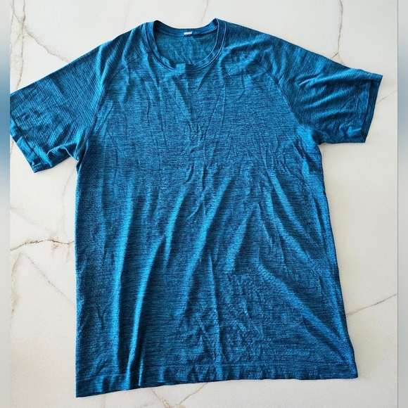 Lululemon Men’s Blue Metal Vent Breathe Short Sleeve Tee Sz M - Picture 1 of 12